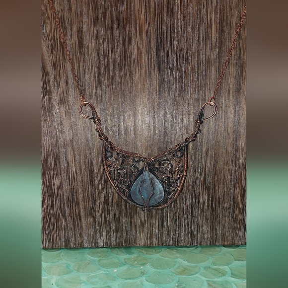 Wire Wrapped Turquoise Necklace - Picture 5 of 5